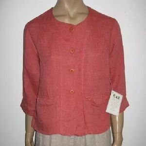 FLAX  + size Linen SIMPLE JACKET  woman’s large